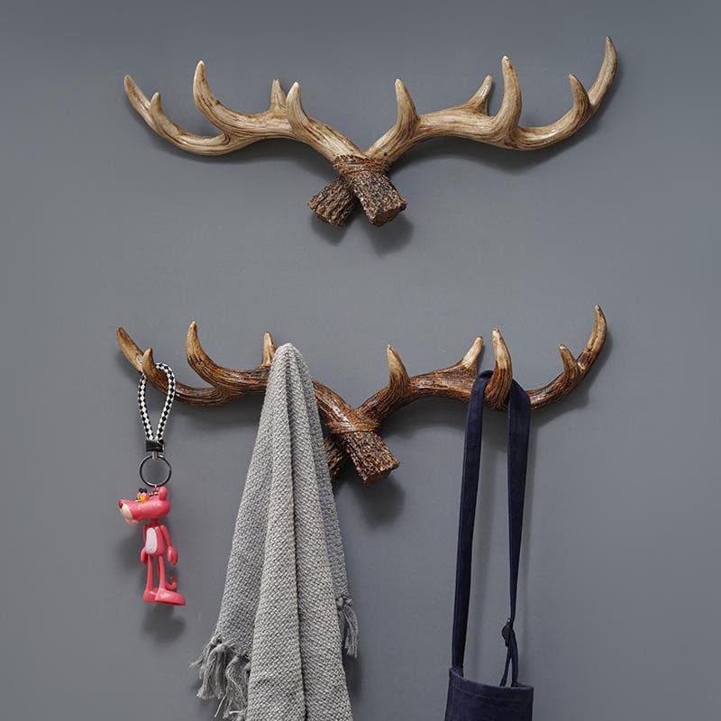 Chifre De Veado Vintage Nórdico Decorativo Gancho Parede Roupas Chapéus Antler Resina De Estátua Artesanato Home Decor