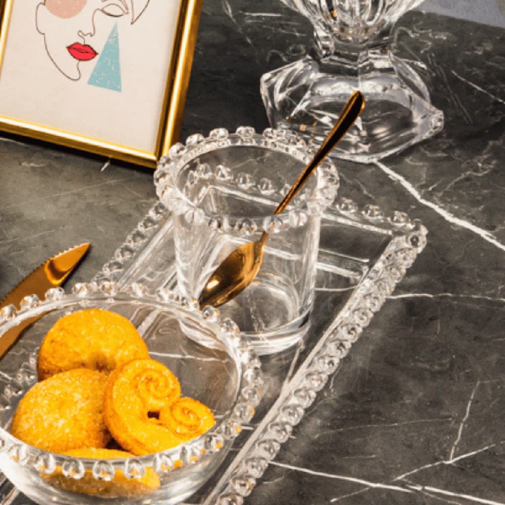 Porta Talher Suporte de Cristal Coração Lyor Organizador Talheres Borda Coraçãozinho Heart Transparente 8,5x8cm Mesa Posta Fofa Café Almoço Jantar