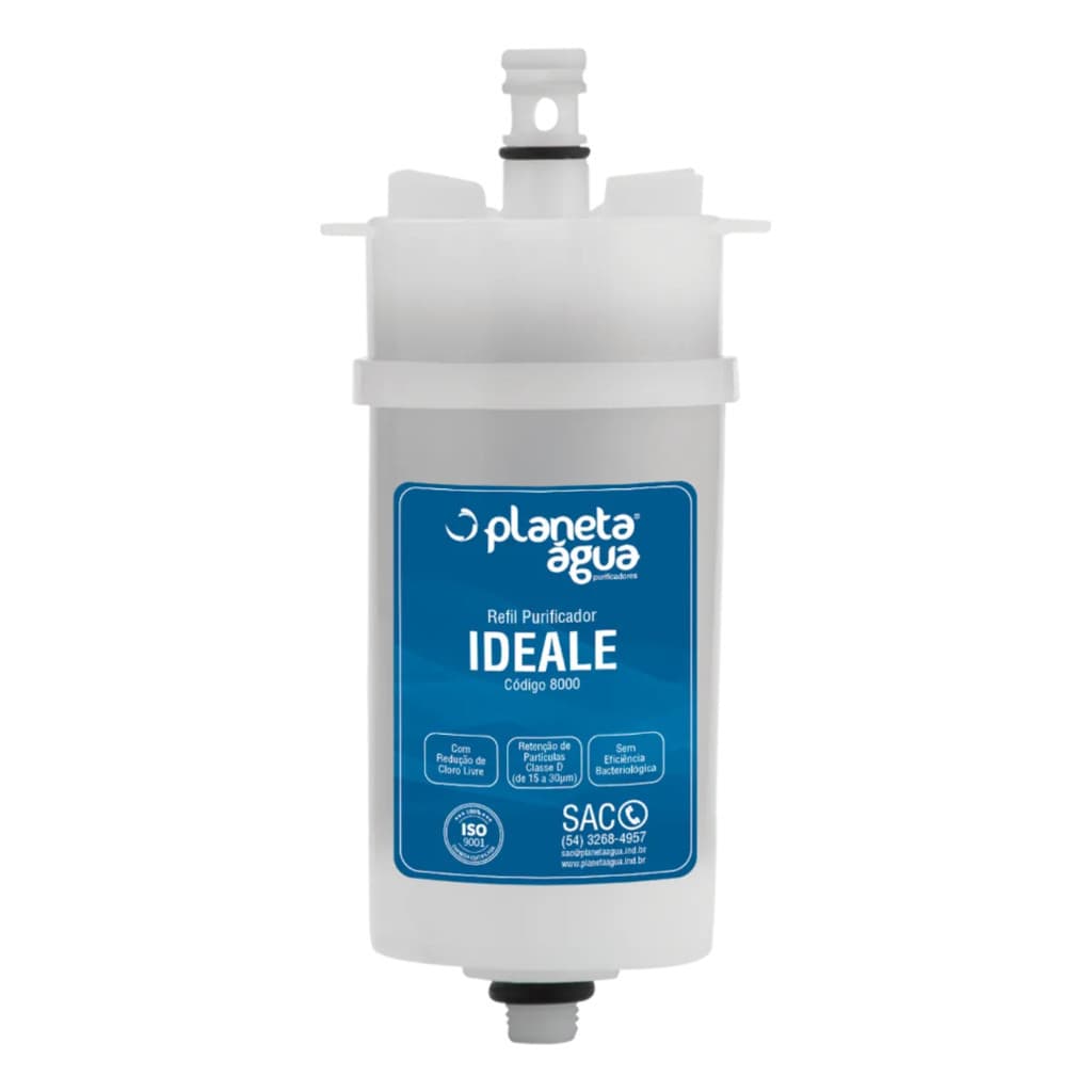 Refil Filtro Vela Para Purificadores Ideale Premium, Ideale Basic, H2O Compact Durín, MPS e SEGG Planeta Água 8000