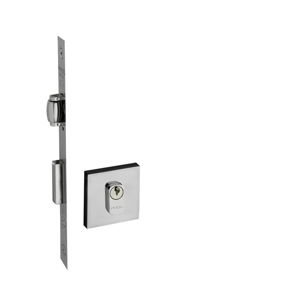 FECHADURA PADO 453 ROLETE ROSETA QUADRADA  EXTERNA - CROMADO