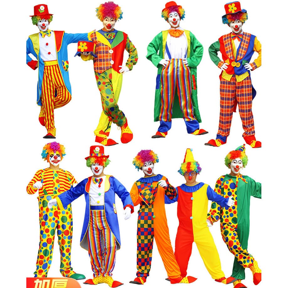 Halloween adulto palhaço roupas vestir-se palco programa trajes de desempenho masculino feminino estilo palhaço trajes d