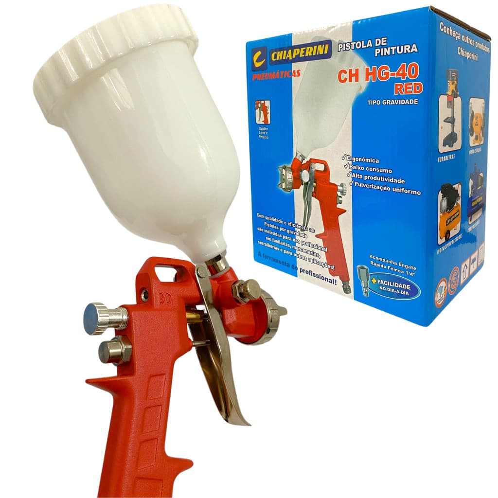 Pistola Pintura CH HG-40 RED 600ml Gravidade Chiaperini