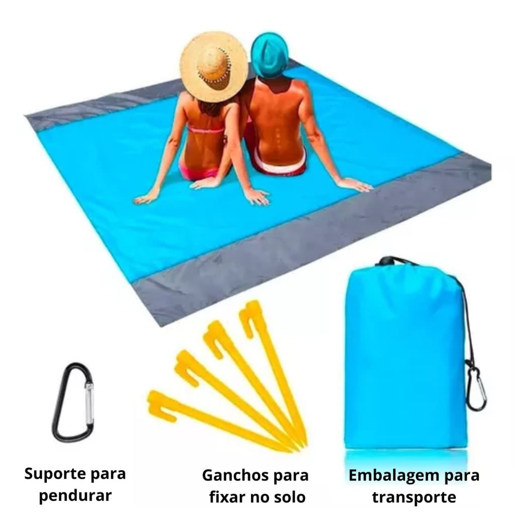 Tapete Esteira Impermeável Grande 2,10 x 2,00 Metros Praia Piquenique Camping Toalha Piquinique Acampamento