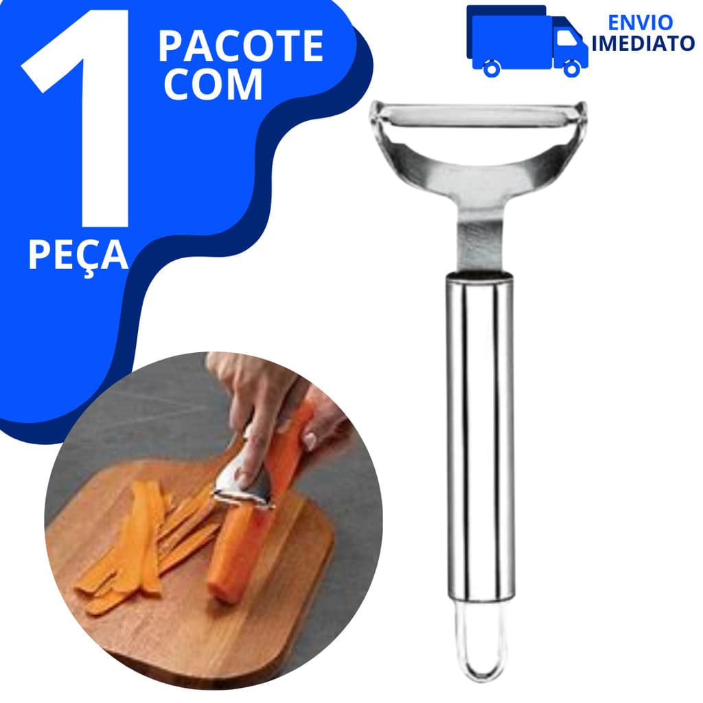 1 Descascador e Cortador de Legumes e Frutas com Lâminas para Cortar Descascar e Fatiar