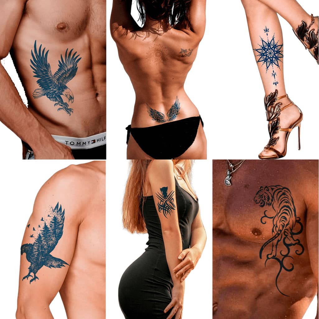 Tatuagem Temporária Semi Permanente 11x18cm Diversos Modelos Populares