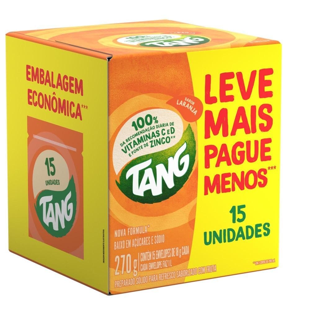 Refresco laranja tang caixa 270g 15 unidades embalagem econômica leve mais pague menos