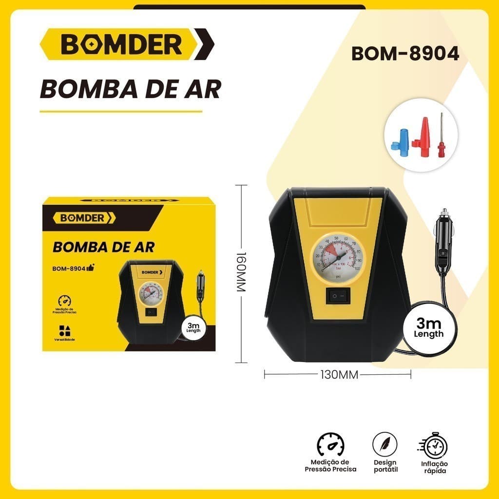 Pneu Bomba de ar IInflator Carros Caminhões Bicicletas Bolas Bicicletas