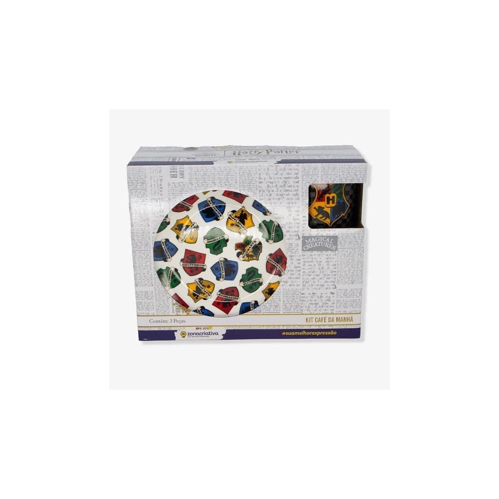 Kit Alimentação Harry Potter Hogwarts Cerâmica - ZC