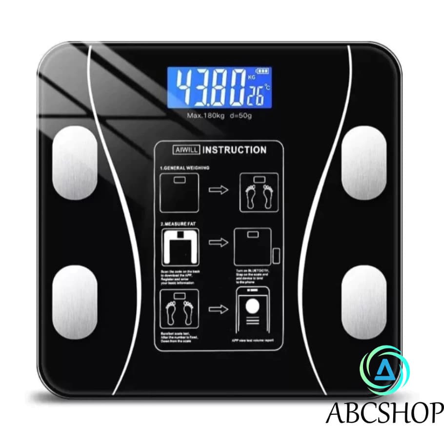 Balança De Bioimpedância Corporal Digital Com Bluetooth 180Kg - Abcshop