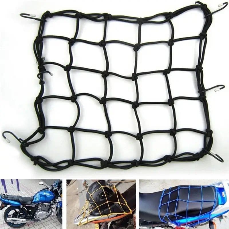 Rede Elastica 35x35 cm PRETA  Capacete Moto Carro Carga para segurar a bagagem ENVIO RAPIDO