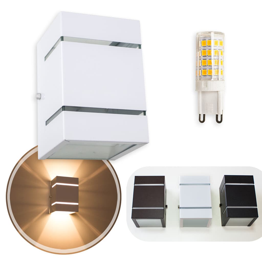 Arandela + LED 3000K luminária Externa Parede Muro 2 Focos Frisos Fachos St327