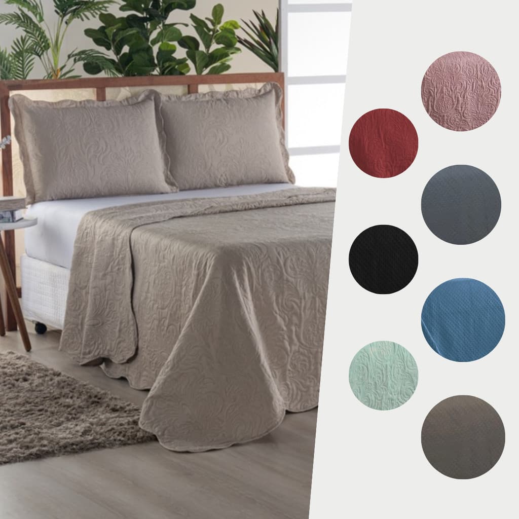 Colcha Cobre Leito Casal Solteiro Rozac Classic Matelado