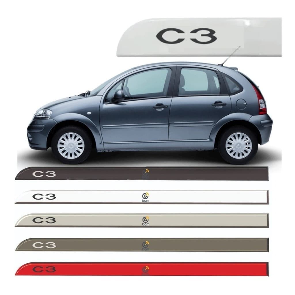 Friso Lateral Porta Citroën C3 Todas As Cores Anos 2003/2023