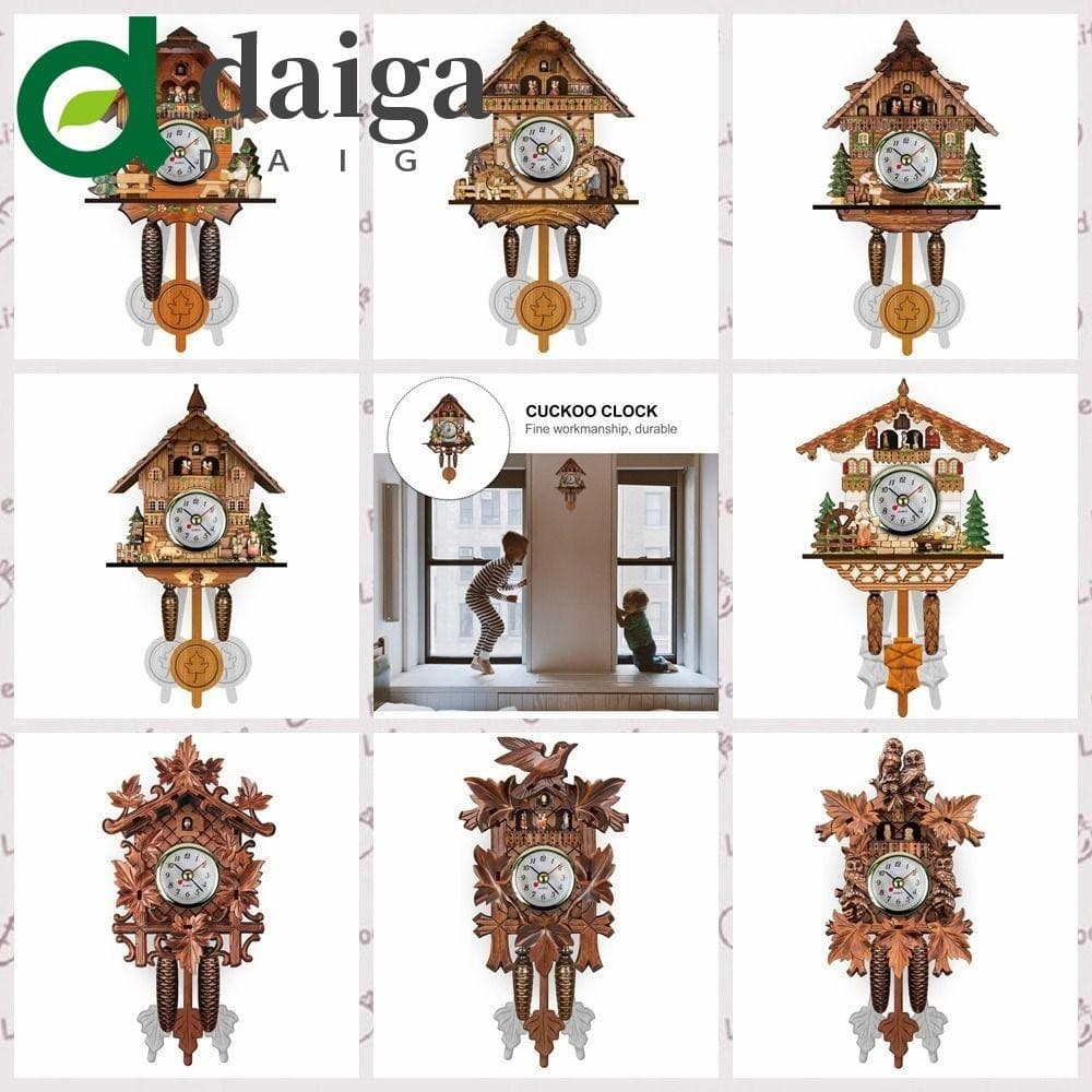 Relógio De Parede DAIGA Pendulum Vintage , Torre Florestal Cuco Silencioso , Creative Realistic Pattern Wall Decor