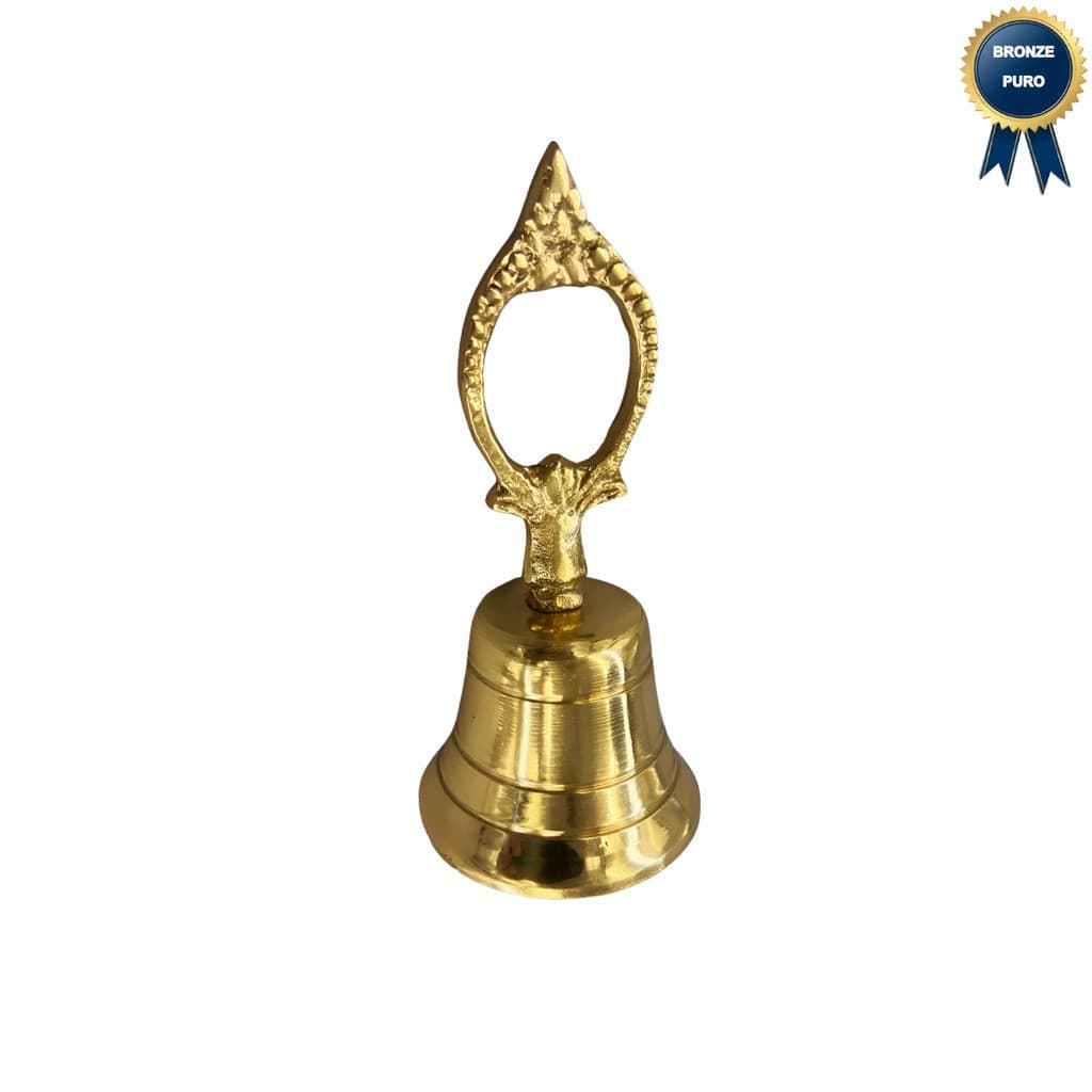 Sino Sineta de Mão em Bronze - G