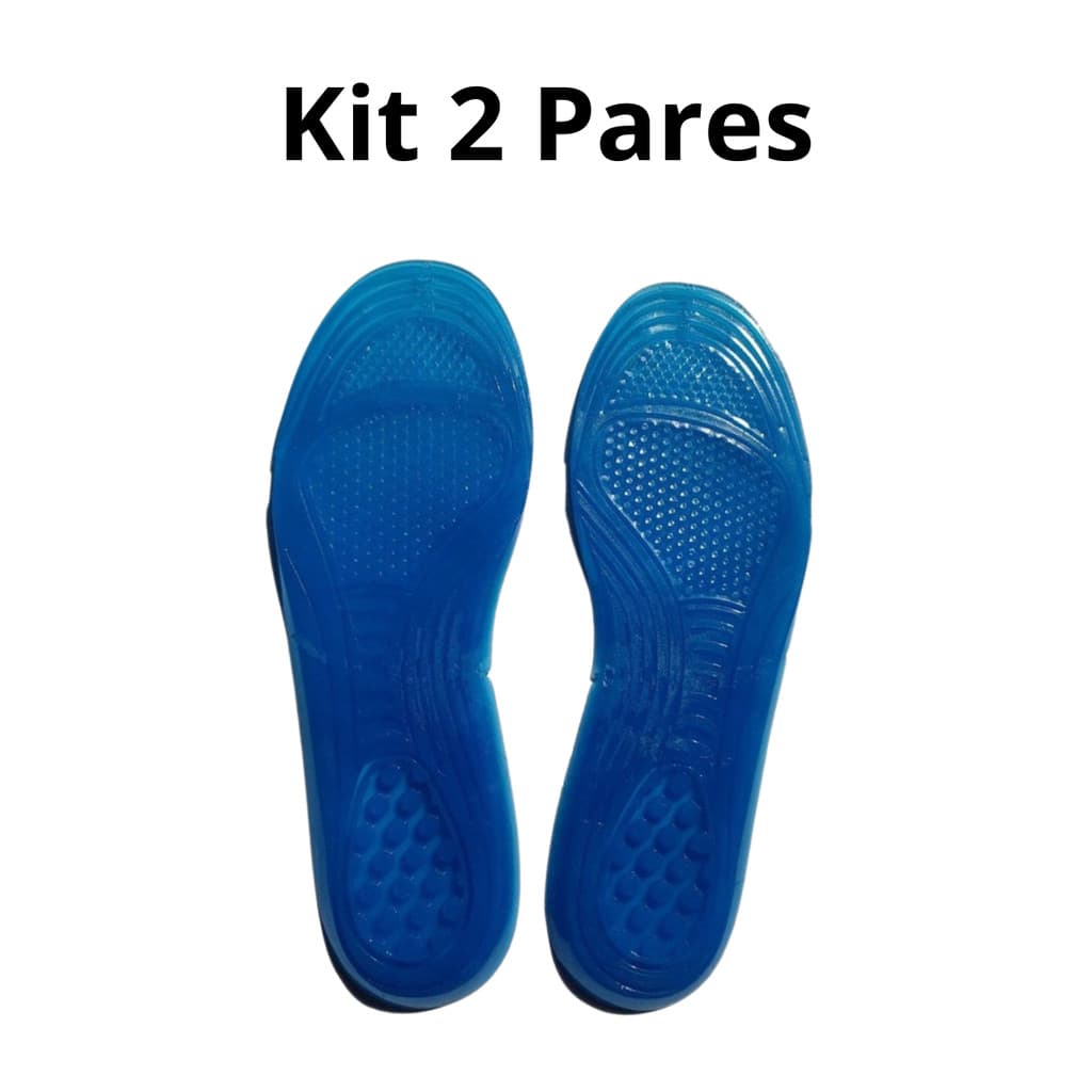 Kit 2 Pares Palmilha Ortopédica Gel de Silicone para Dores nos Pés Anti Impacto para Sapato