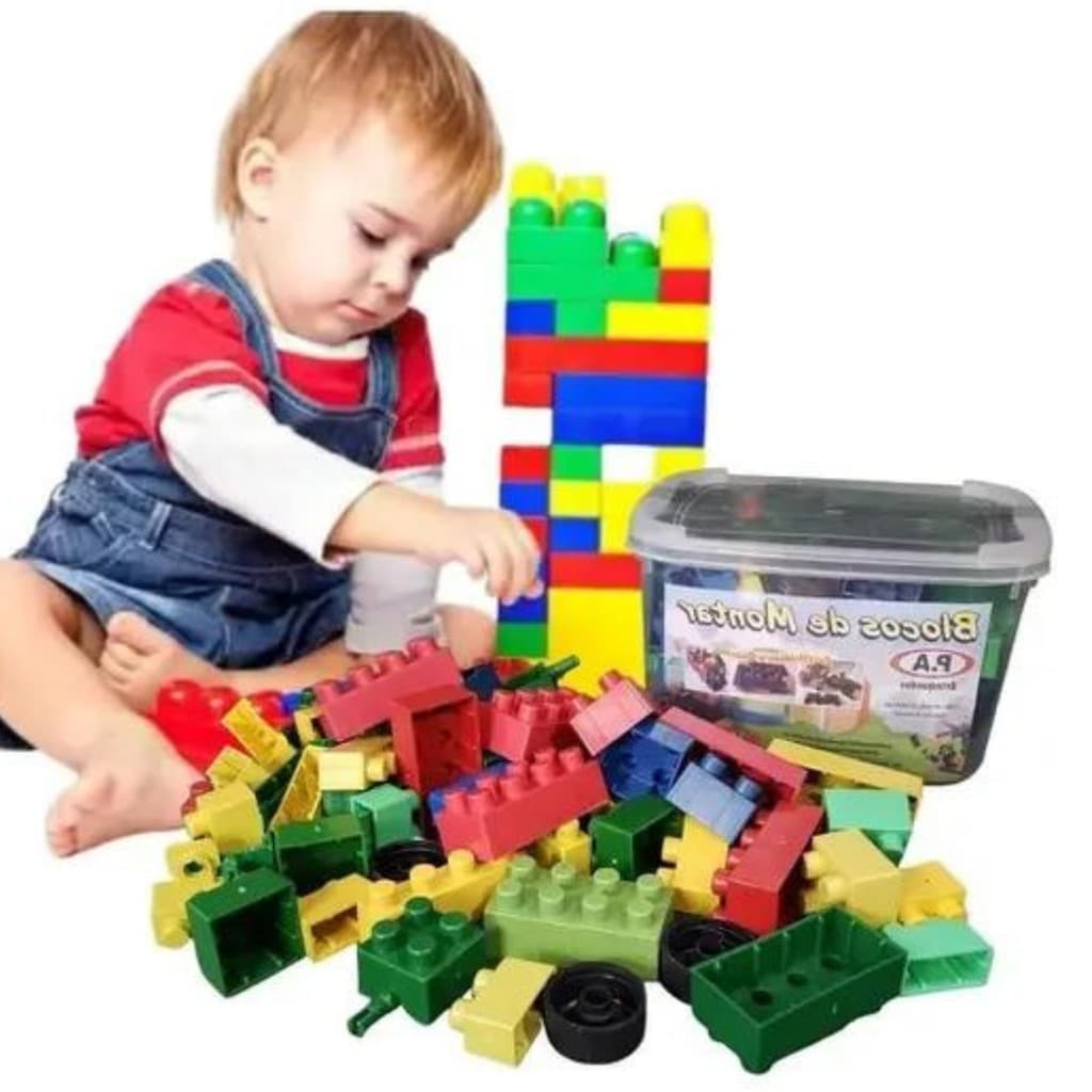 Blocos De Montar Com 39 Peças No Pote Brinquedos 1 Unidade