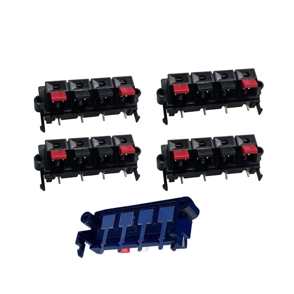 Borne De Pressão 4 Vias Amplificador Caixas De Som Kit 5 Un