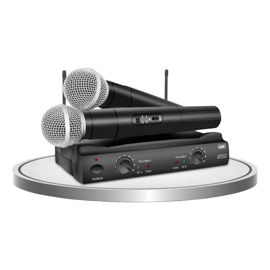 Microfones Sem Fio Duplo Serie Dinâmico Profissional Uhf MIC-2814 UHF Funcao ANTI-Zumbido