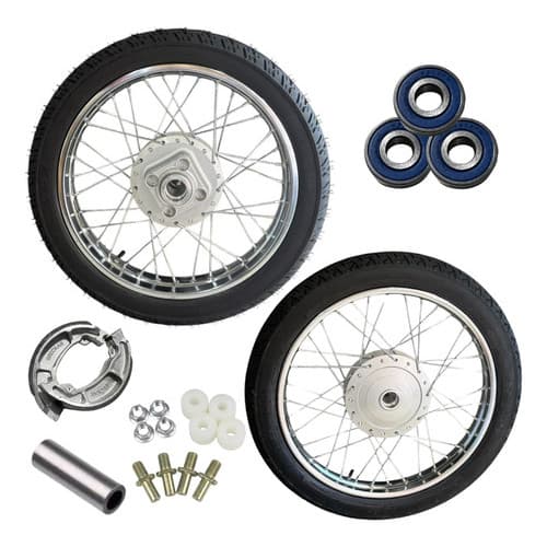 Par De Roda Cg Fan 125 2000 Á 2008 Com Pneu + Acessórios