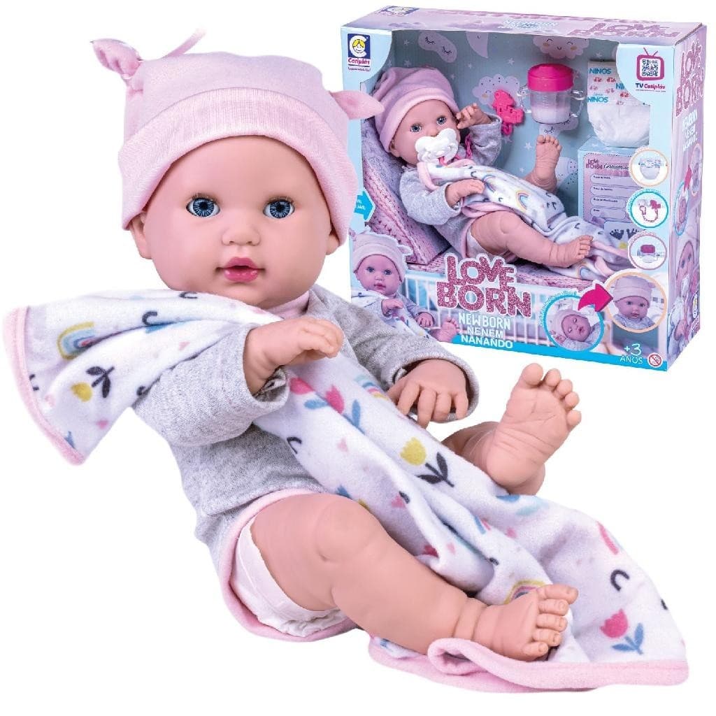 Bebê Reborn Boneca Abre E Fecha os Olhos Nenem Nanando Com Acessórios