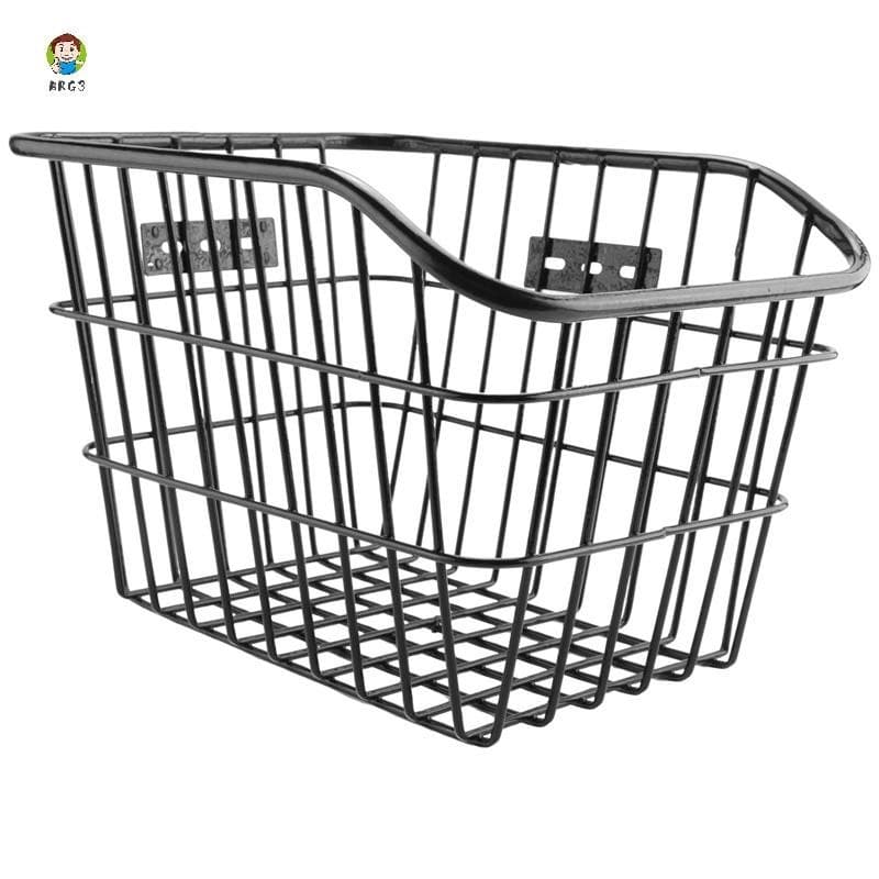 Cesta De Bicicleta Traseira À Prova D'água De Arame Metálico De Grande Capacidade Para A Maioria Dos Bastidores Traseiros