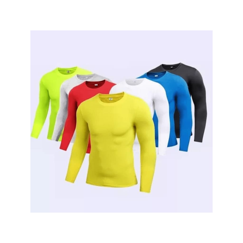 Kit 03 Camisetas Térmicas UV Segunda Pele Compressão Blusa Treino  Proteção Solar Cores azul-preto-vermelho