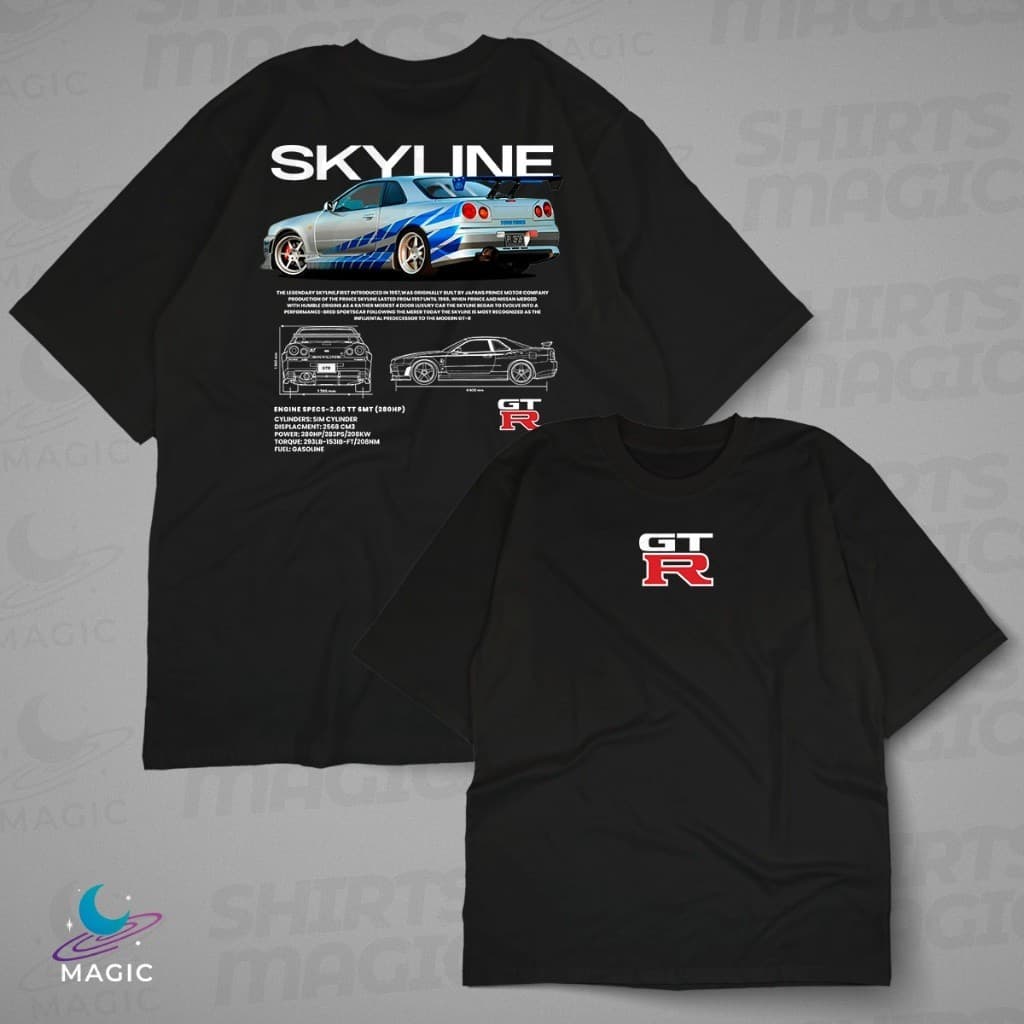 Nova Camiseta Básica Skyline GTR Bryan O'conner 100% algodão Lançamento Modelos Novos