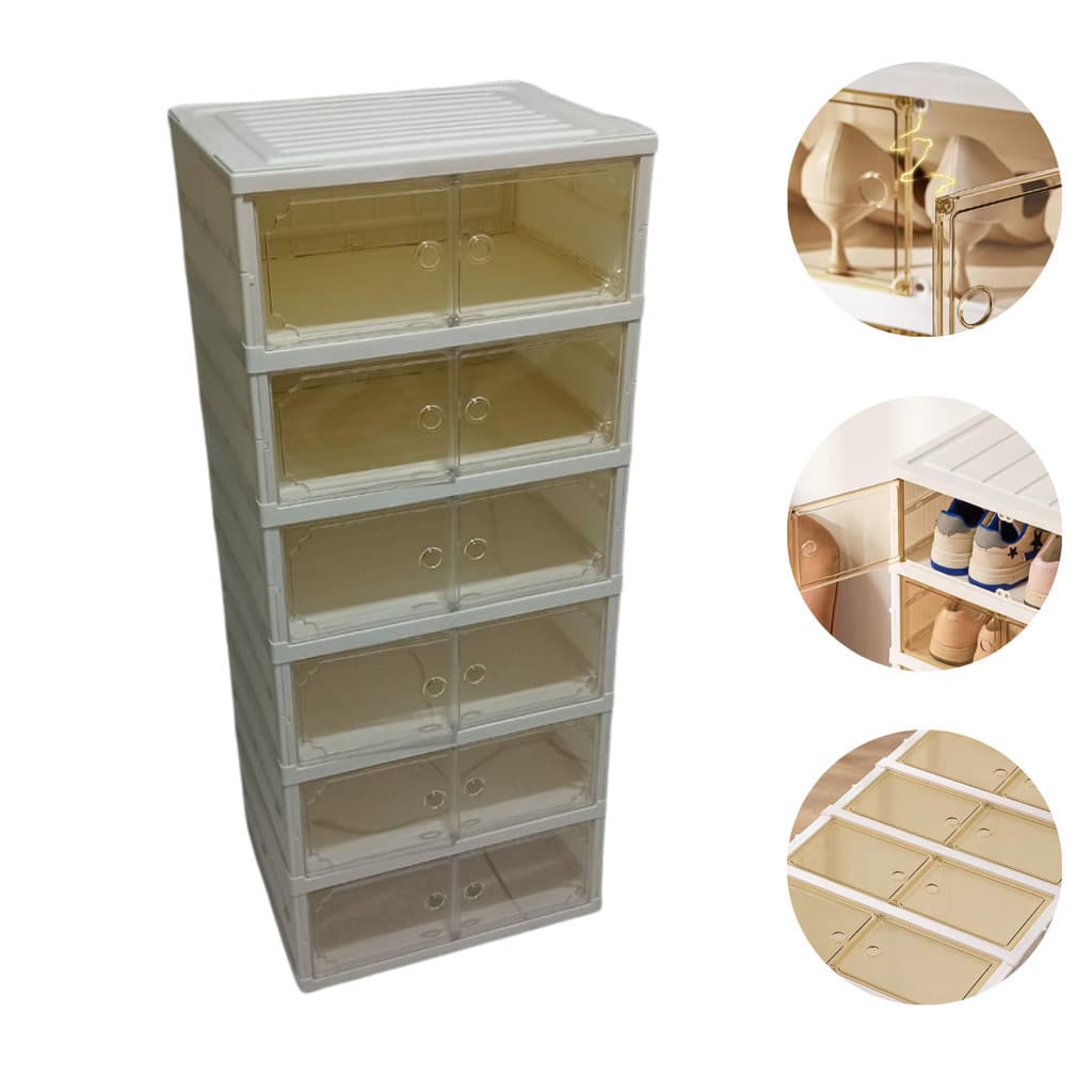 Armário Vertical Multiuso Dobrável  6 Andares Grande Sapateira Sapato Tênis Prateleira Roupa Toalhas