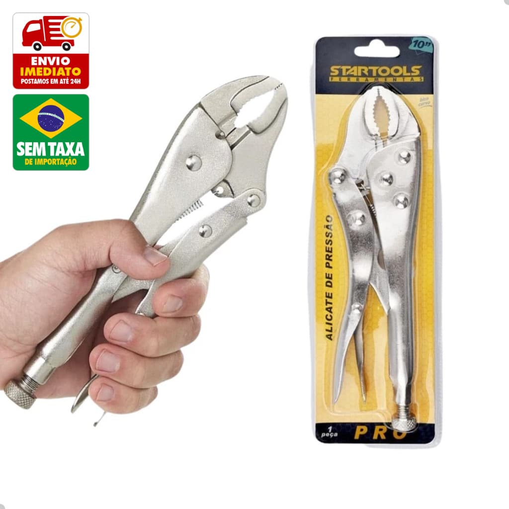 Alicate de Pressão Curvo 10" Polegadas Aço Carbono Startools AR0099