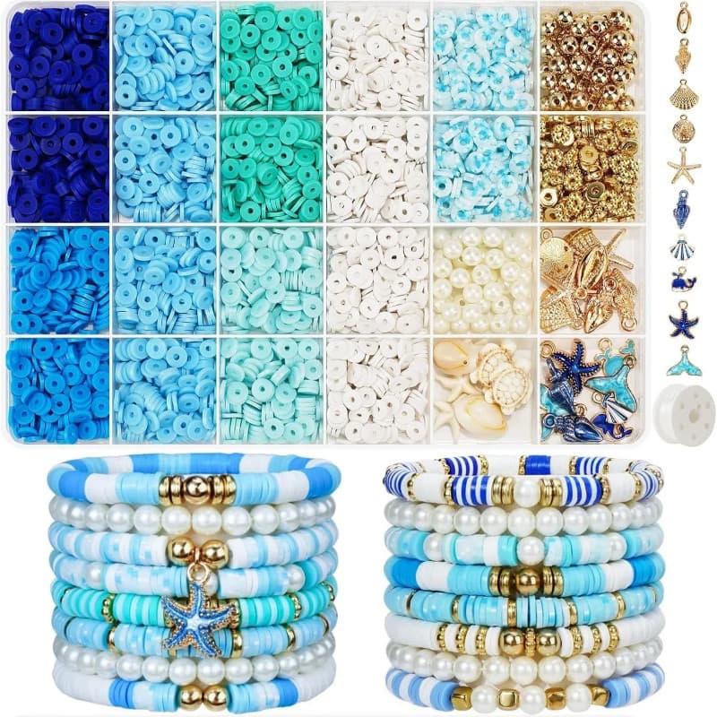 3000 peças de contas de argila para pulseiras, kit de fabricação de pulseiras de contas de argila com contas