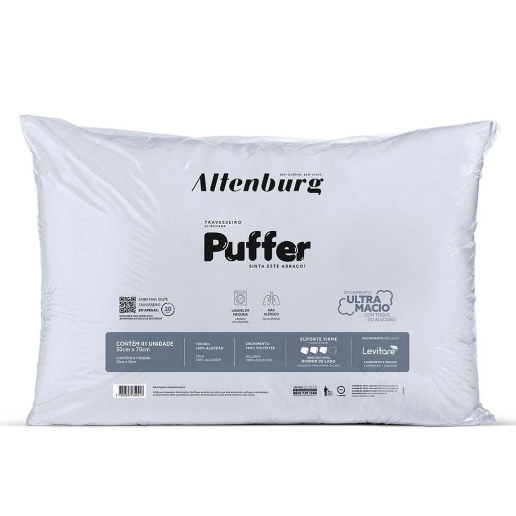 Travesseiro Altenburg Suporte Firme Para Dormir de Lado Ultra Macio Levitare Puffer Toque De Algodão