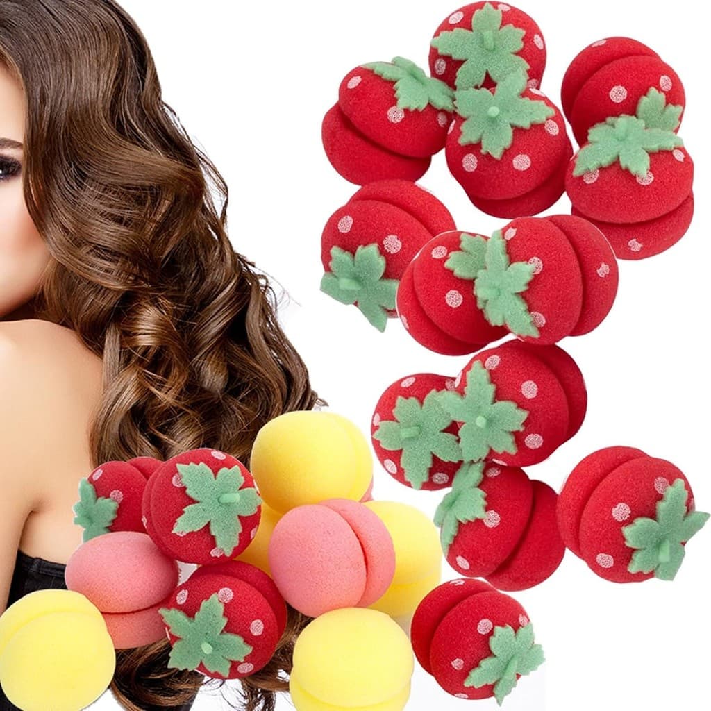 Modeladores Sem Calor De Morango Esponja De Cabelo Mágicos Em Formato