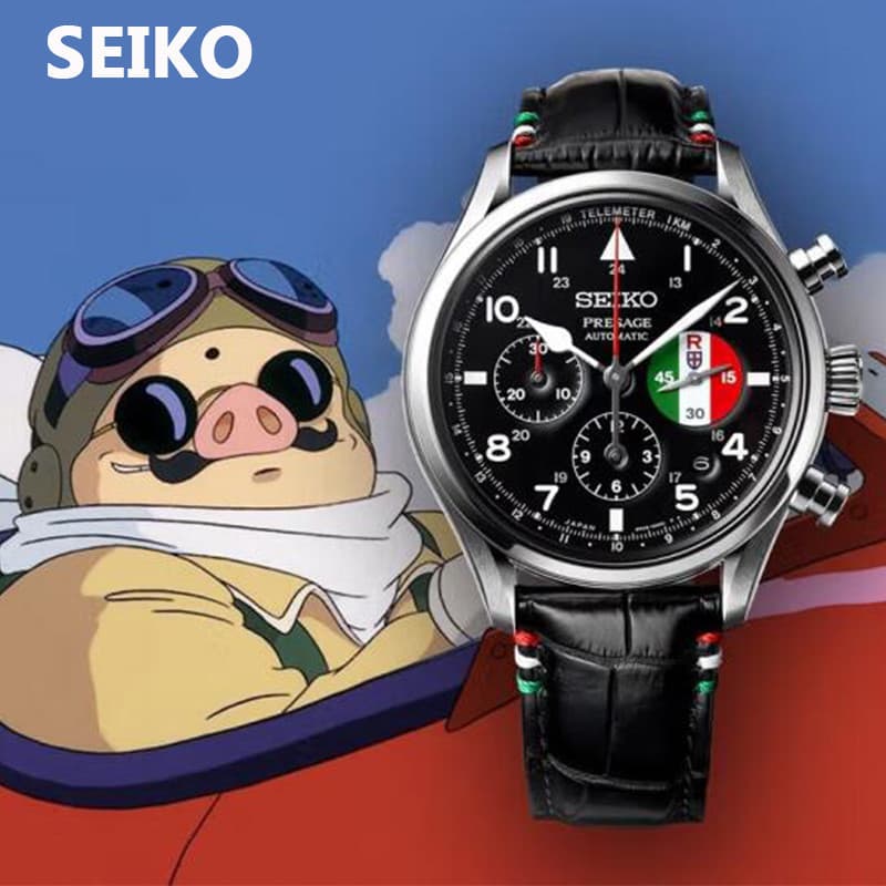 SEIKO PRESAGE Relógio Multifuncional 6 Pinos Chronograph Red Pig Edição Limitada Relógio de Negócios Moda Masculina