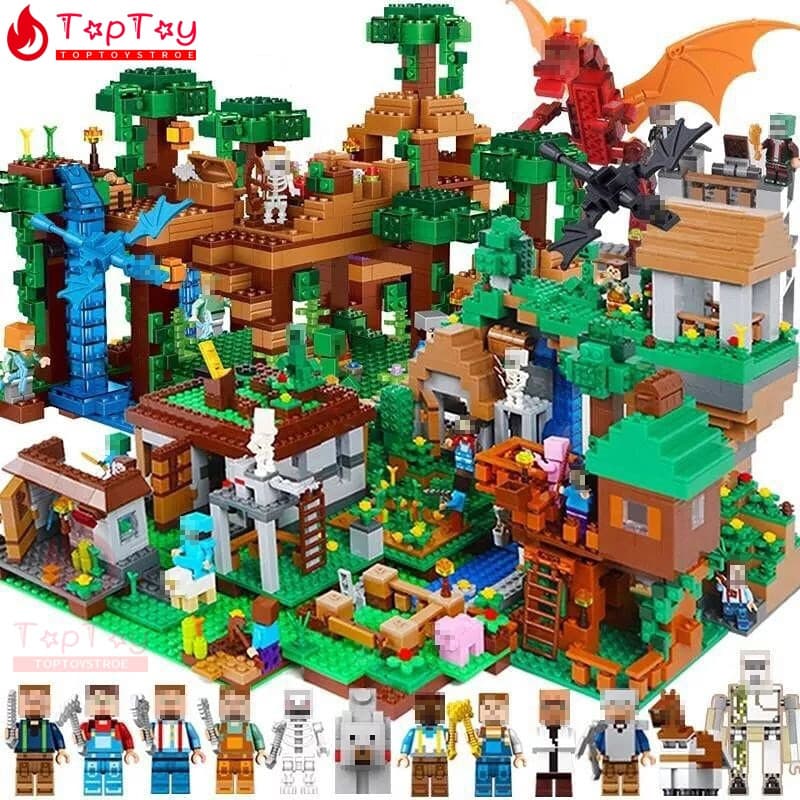 700pcs Brinquedos Educativos Infantis da Série Conjunto de Casa de Aldeia Modelo de Blocos de Construção Presen