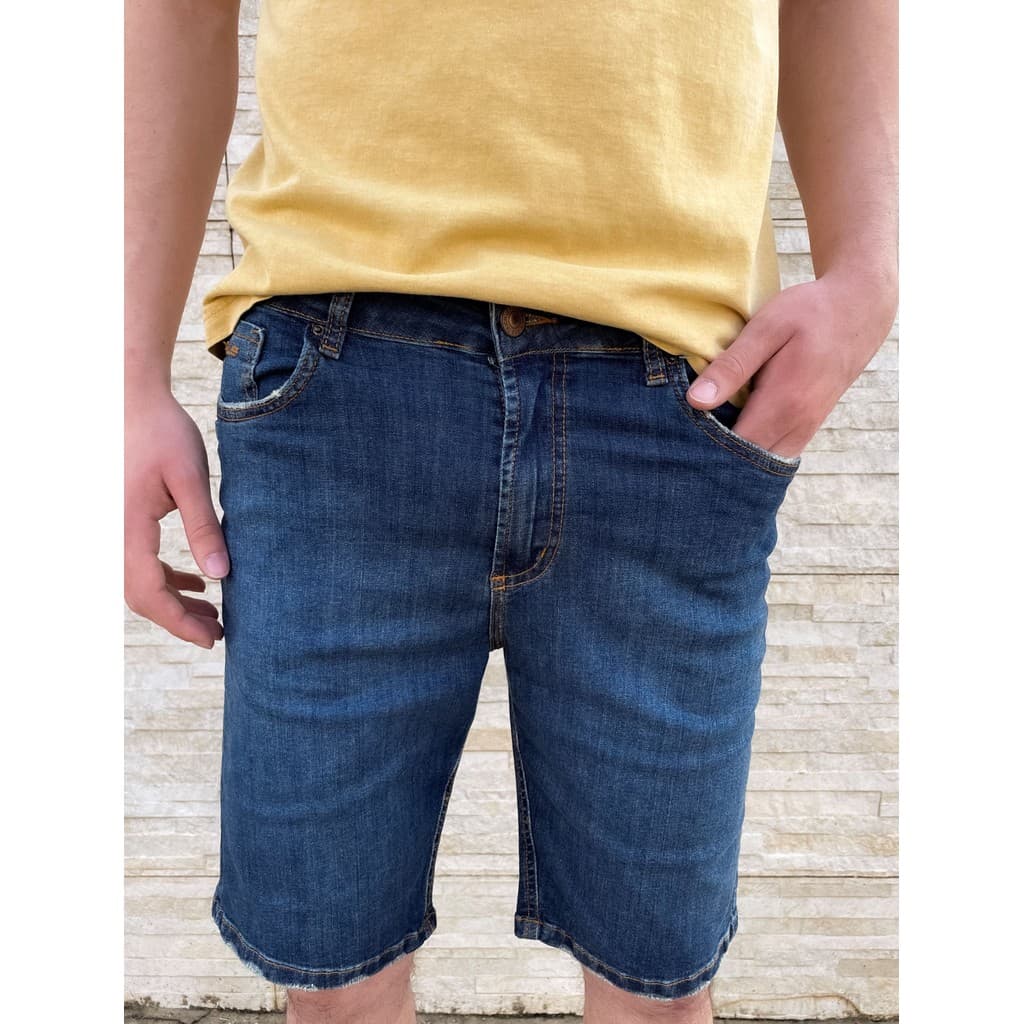 Bermuda Masculina Slim Jeans Azul Trich – Estilo Moderno e Conforto Diário