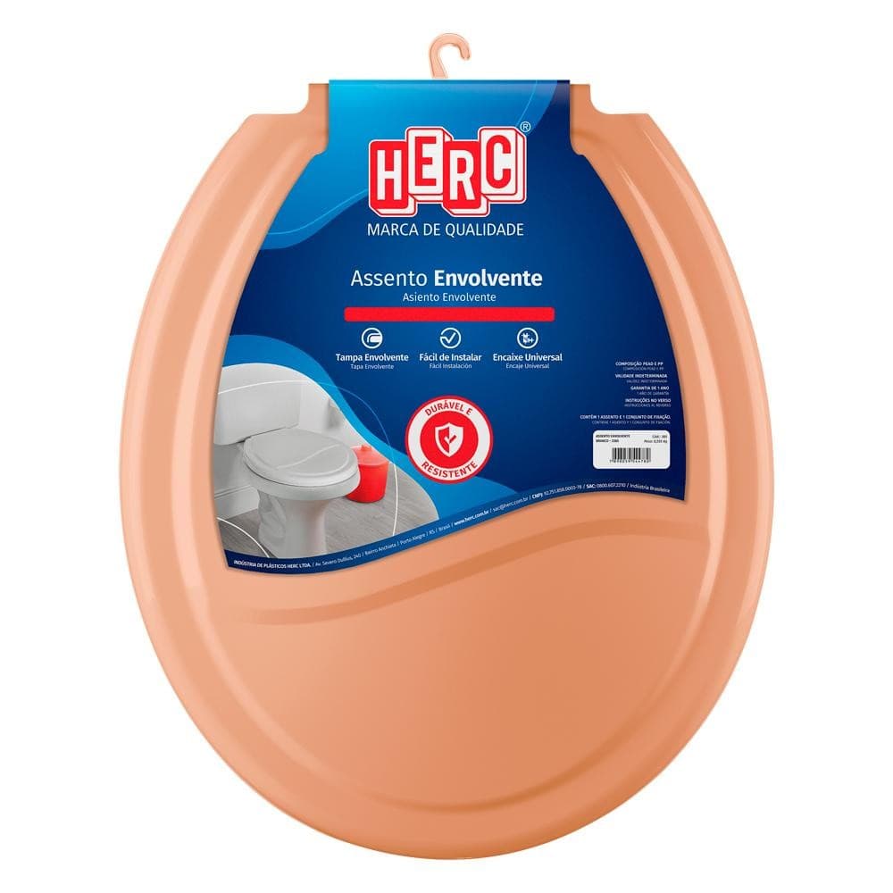 Assento Sanitario Com Tampa Envolvente Caramelo - Herc