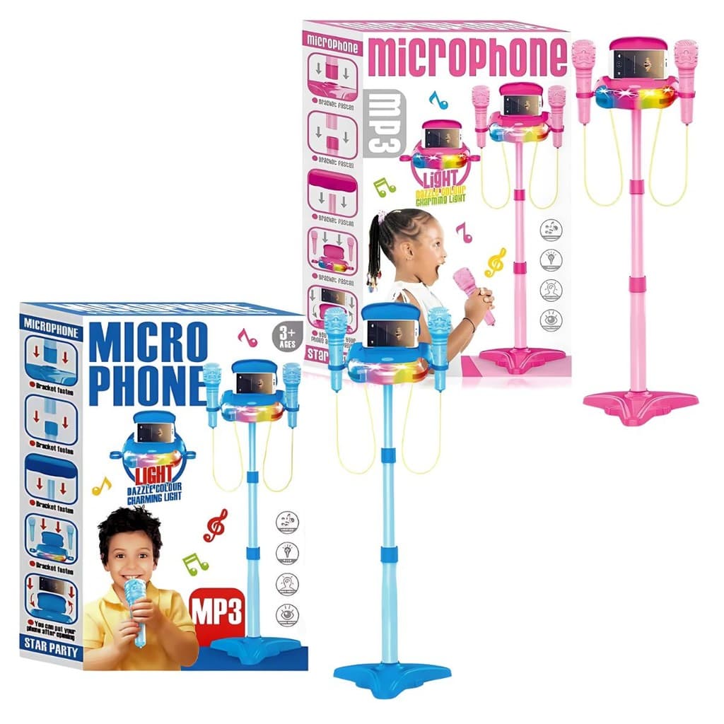 Pedestal Infantil 2 Microfones C/ Luz e Som - Castela