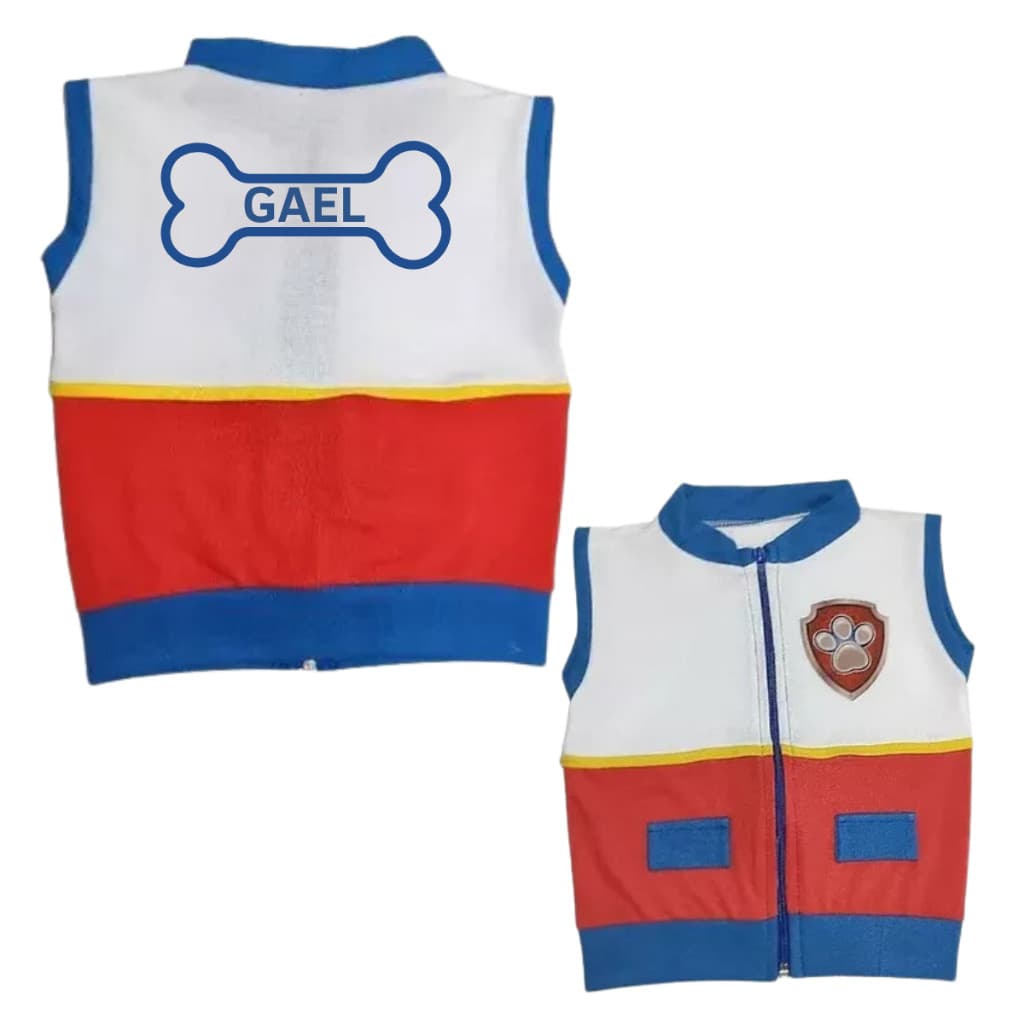 Fantasia Roupa Infantil Colete Ryder Personalizado Com Nome Patrulha Canina Ossinho