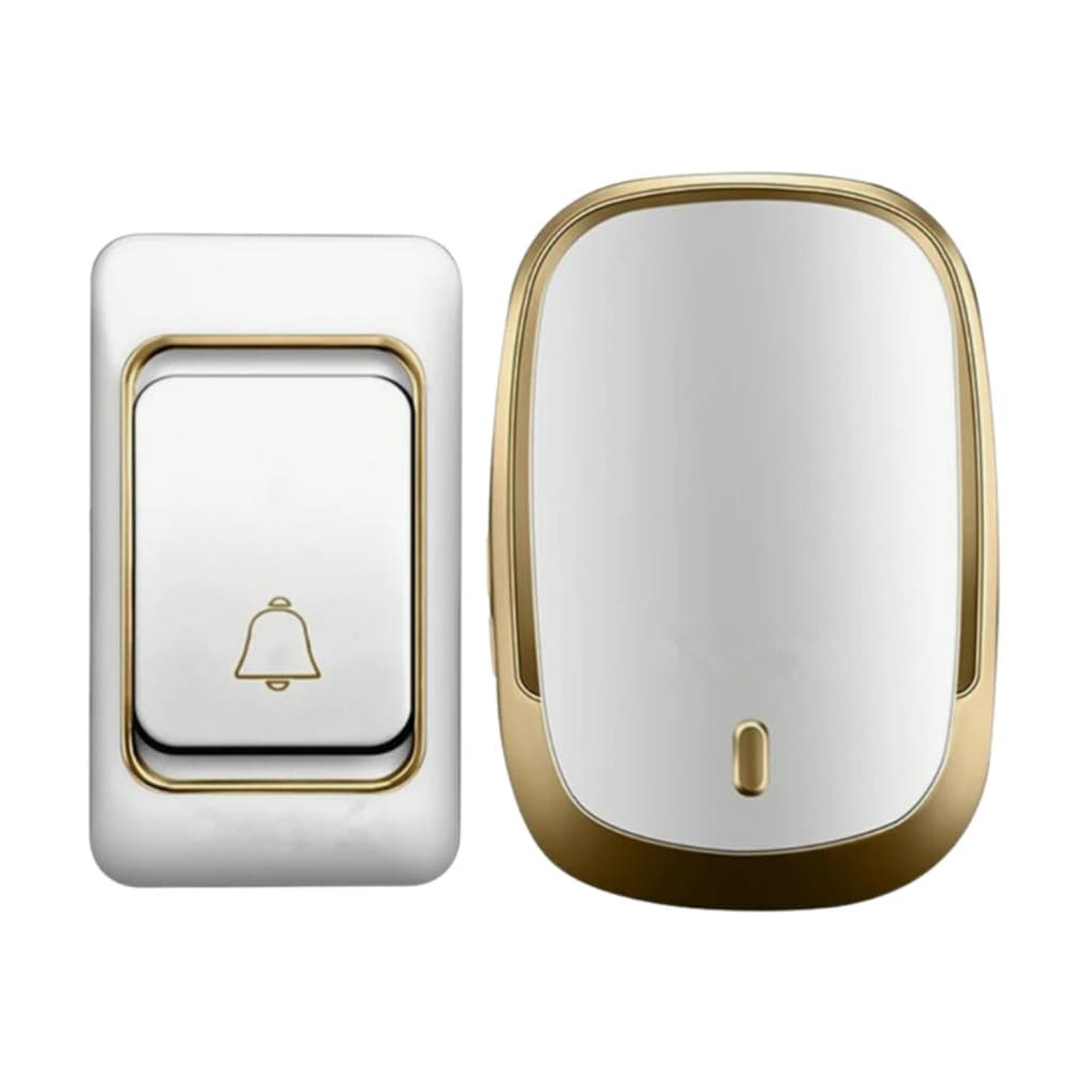 Campainha Externa Sem Fio Com Alcance De Ate 100 M Dourado Preto Azul Claro FACIL