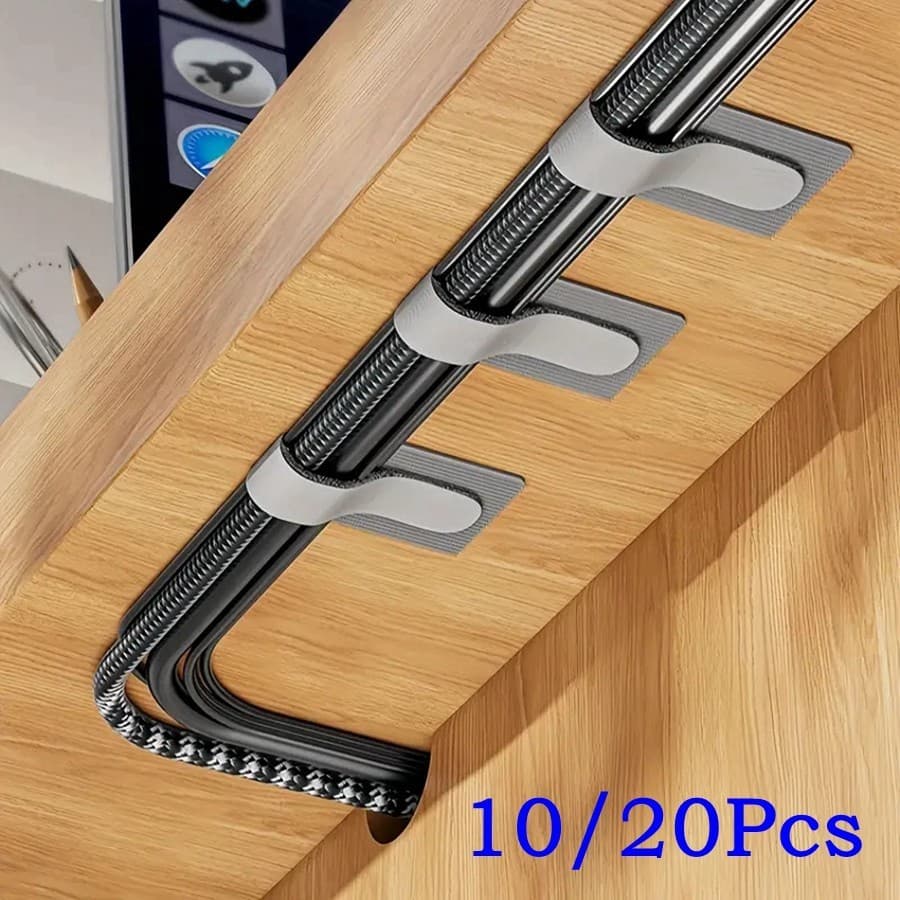 10/20Pcs Organizador De Cabos Reutilizável De Mesa Bobinador De Fios Auto-Adesivo Porta-Cintas De Proteção
