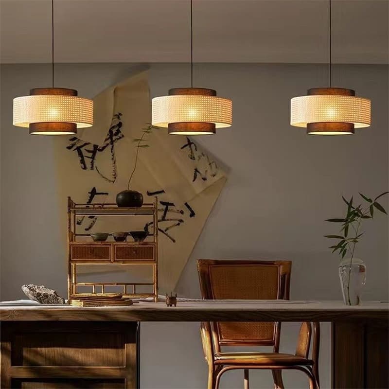 AIMI LUSTRE BAMBU CRIATIVO RATTAN LUSTRE TECIDO À MÃO SALA DE JANTAR ESTAR LÂMPADA CHÁ CAFÉ DECORATIVO PINGENTE LUZ