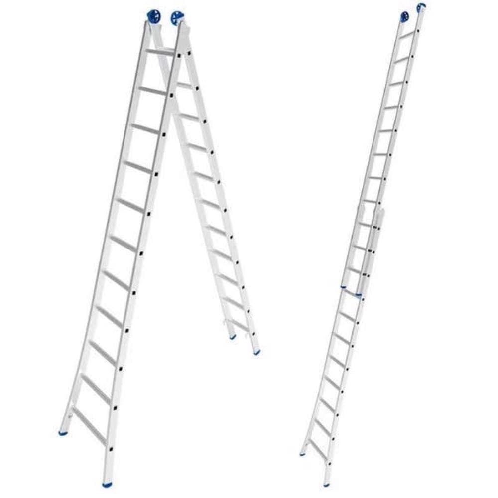Escada de Alumínio Extensiva 2 x 11 Degraus 3,37 x 5,61 Metros EVALD MAX