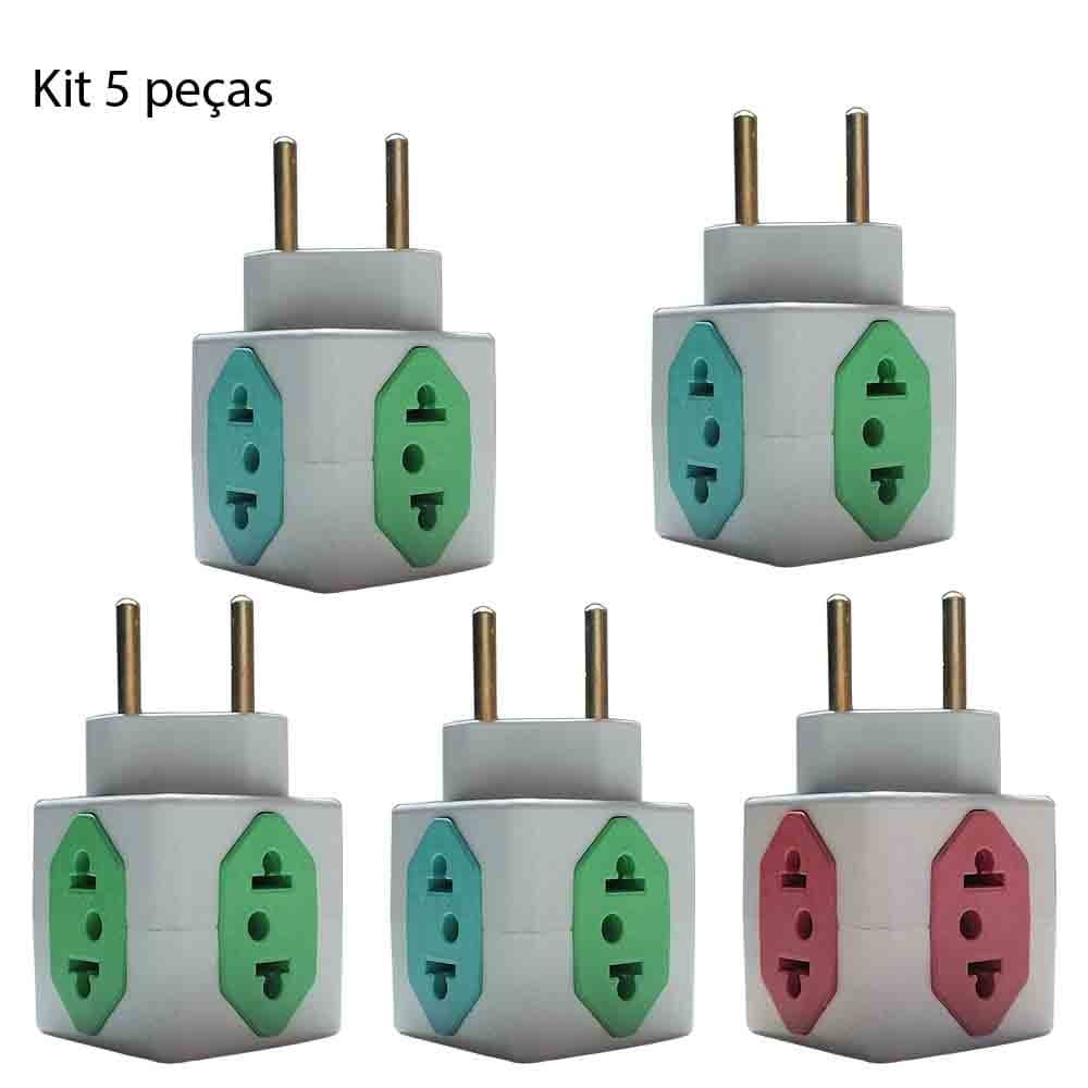 Kit 10 Adaptador Tomada T Cubo 4 Entradas Benjamin 10a