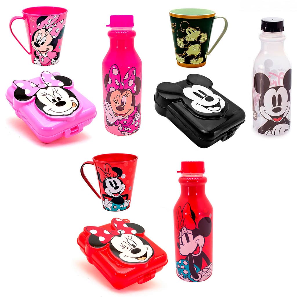 Kit Sanduicheira infantil 3d, Garrafa 500ml, Caneca 360ml Plasútil