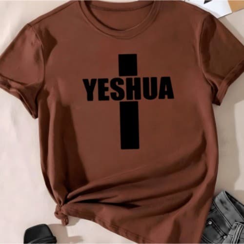 Camiseta Linda Yeshua Cruz Jesus Cristo Camiseta Feminina Blusinha