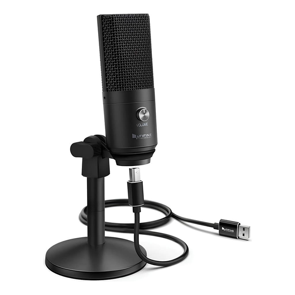 Microfone Fifine Gamer Condensador Preto Usb Profissional K670b