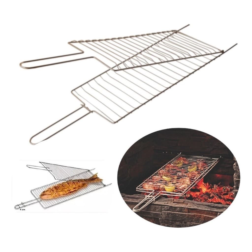 Grelha Dupla Churrasqueira Churrasco Frango Peixes Linguiça n.3