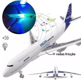 Avião de Brinquedo Grande Fricção Com Luz e Som Diversão Garantida