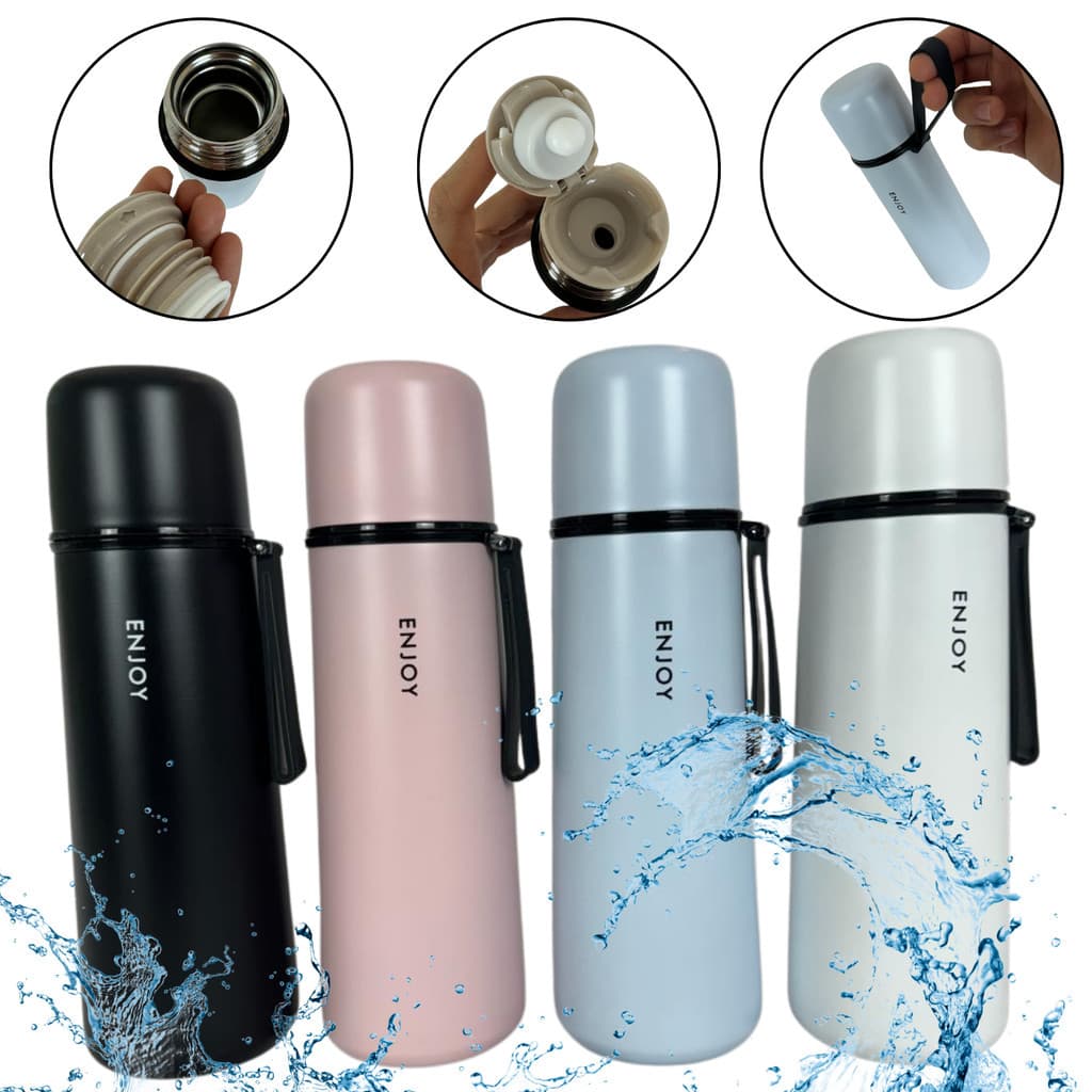 Garrafa Térmica Inox 450ml com Infusor de Chá Sport BPA Free Isolamento Duplo Academia